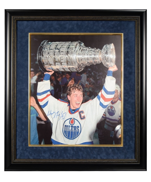 Wayne Gretzky Signed Edmonton Oilers "1985 Stanley Cup" Limited-Edition Framed Print on Canvas PP #1/5 with WGA COA (31" x 35") 