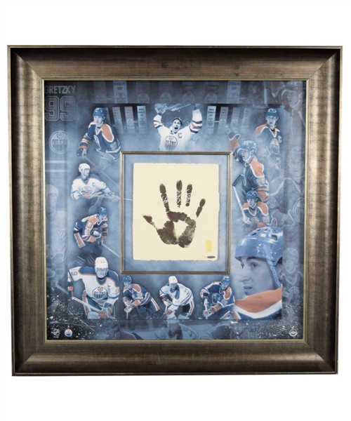 Wayne Gretzky Signed Edmonton Oilers "Tegata Original Hand Impression" Limited-Edition Framed Display #99/99 with UDA COA