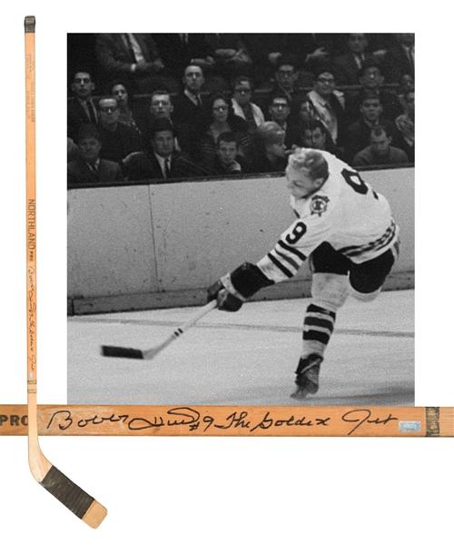 Bobby Hulls Circa 1964-65 Chicago Black Hawks Signed Northland Pro Game-Used Stick