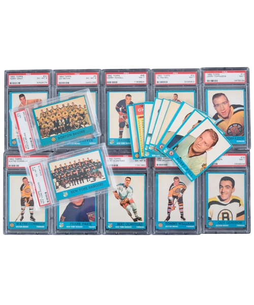 1962-63 Topps Hockey Complete 66-Card Set with PSA-Graded Cards