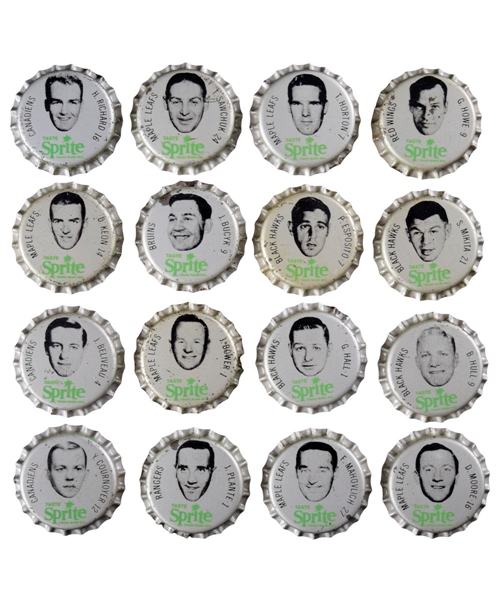 Scarce 1964-65 Sprite Hockey Bottle Cap Complete Set of 108