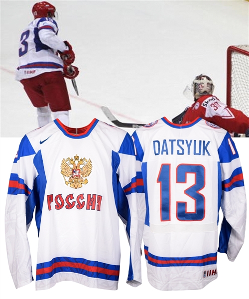 Pavel Datsyuks 2010 IIHF World Championships Team Russia Game-Worn Jersey
