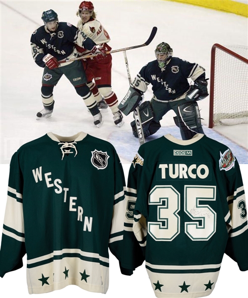 Marty Turcos 2004 NHL All-Star Game Western Conference Signed Game-Worn Jersey