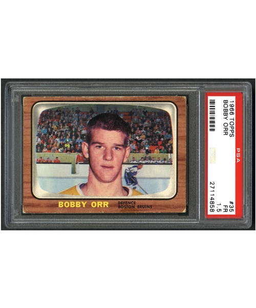 1966-67 Topps Hockey #35 HOFer Bobby Orr RC Card - Graded PSA 1.5