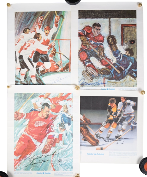 1970s Prudential "Great Moments in Canadian Sport" Collection of 7 Signed Prints with Orr, Howe and Rocket Richard
