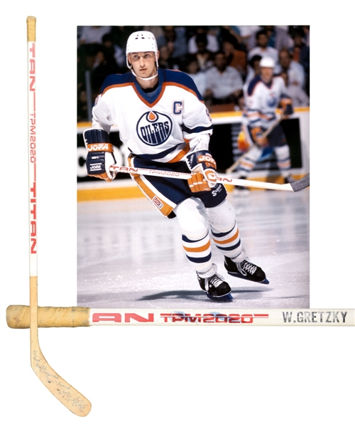 Wayne Gretzkys 1983-84 Edmonton Oilers Signed Titan TPM 2020 Game-Used Stick with LOA - From Shawn Chaulk Collection