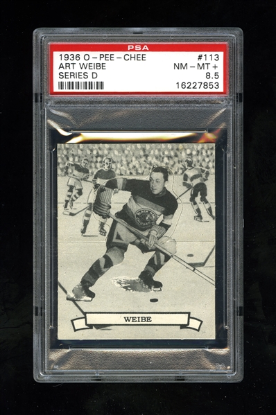 1936-37 O-Pee-Chee Series "D" (V304D) Hockey Card #113 Art Wiebe RC - Graded PSA 8.5 - Highest Graded!