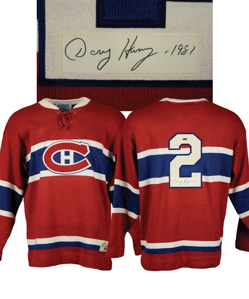 Deceased HOFer Doug Harvey Montreal Canadiens "Heritage" Custom Jersey with Inserted Signature Cut