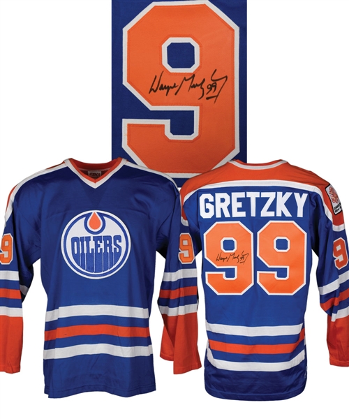 Wayne Gretzky Signed 1979-80 Edmonton Oilers Rookie Season Vintage Jersey with 75th Patch
