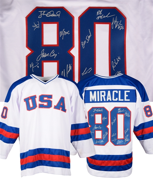 1980 Team USA "Miracle on Ice" Team-Signed Jersey by 15 with COA