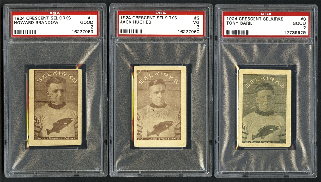 1924-25 Crescent Selkirks Hockey PSA-Graded Near Complete Set (9/13)