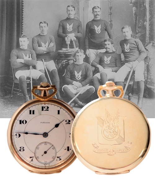 Turn-of-the-Century Montreal Amateur Athletic Association (M.A.A.A.) 14K Gold Pocket Watch - Won First Stanley Cup in 1893!