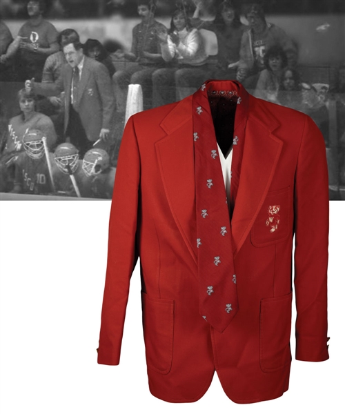 Bob Johnson’s 1979-82 Iconic Wisconsin Badgers Bench Coach Blazer & Tie