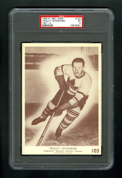 1940-41 O-Pee-Chee (V301-2) Hockey Card #103 Wally Stanowski - Graded PSA 5
