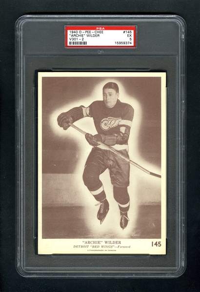 1940-41 O-Pee-Chee (V301-2) Hockey Card #145 Archie Wilder RC - Graded PSA 5 - Highest Graded!