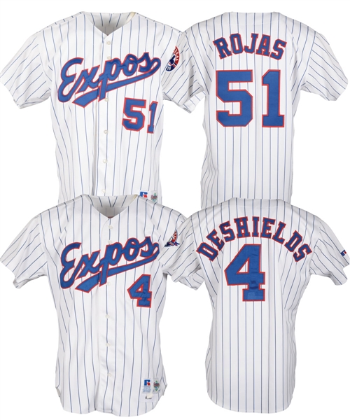 Delino DeShields 1993 and Mel Rojas Mid-1990s Montreal Expos Game-Worn Jerseys