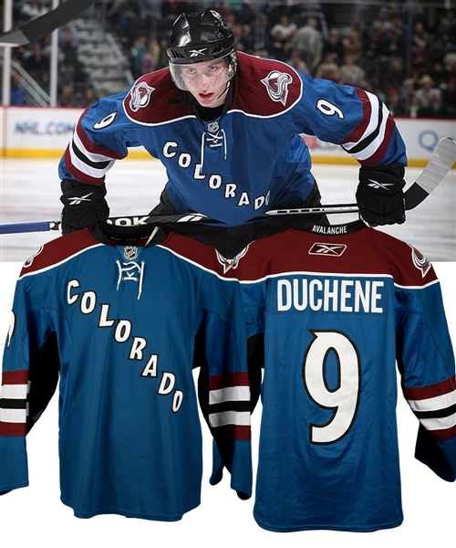 Matt Duchenes 2009-10 Colorado Avalanche Game-Worn Rookie Season Third Jersey with Team LOA - Photo-Matched!