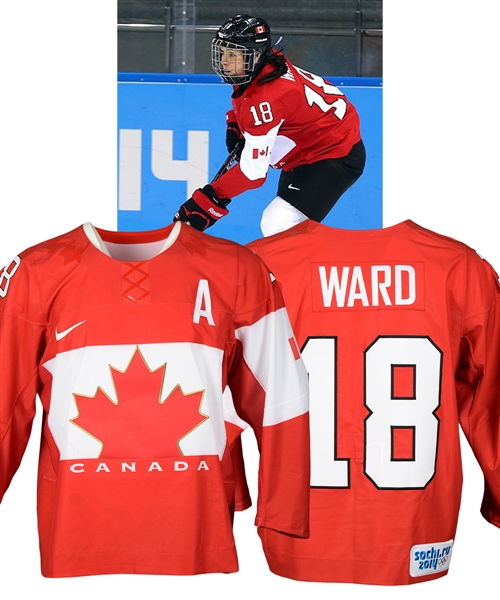 Catherine Wards 2014 Winter Olympics Team Canada Game-Worn Alternate Captains Jersey with Hockey Canada LOA