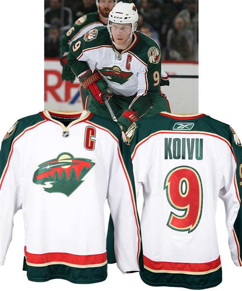 Mikko Koivus 2009-10 Minnesota Wild Game-Worn Captains Jersey with LOA