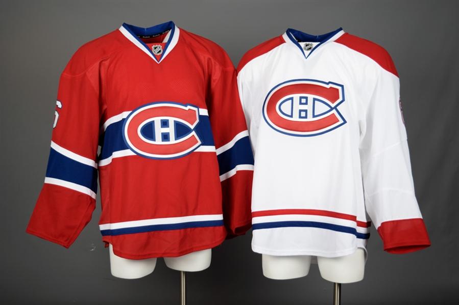 Zach Yuens 2014-15 Montreal Canadiens Game-Issued Home and Away Jerseys with Team LOAs