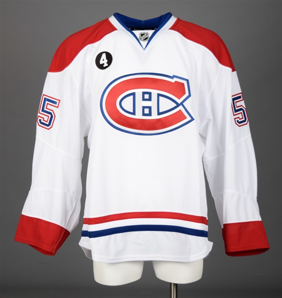 Sergei Gonchars 2014-15 Montreal Canadiens Game-Issued Jersey with Team LOA - Beliveau Memorial Patch!