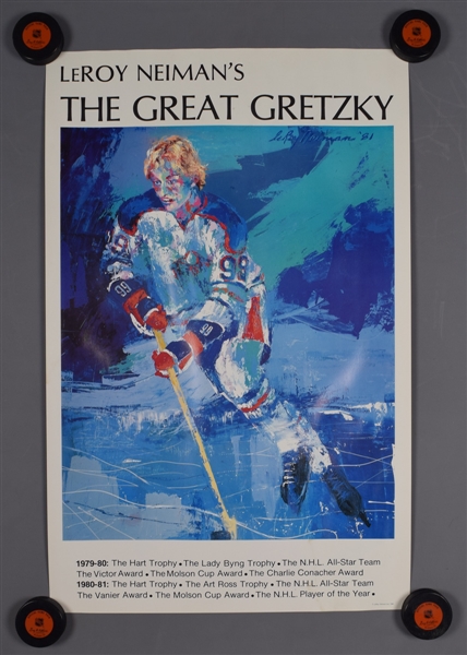 Vintage 1981 LeRoy Neiman "The Great Gretzky" Poster Collection of 7