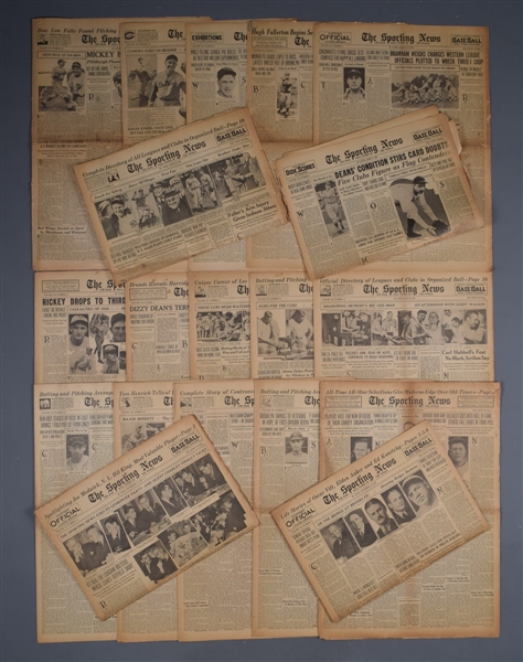 1935-42 "The Sporting News" Baseball Newspaper Collection of 61