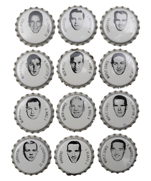 Scarce 1964-65 Coca-Cola Near Complete Set (106/108) Hockey Bottle Cap Proof Set