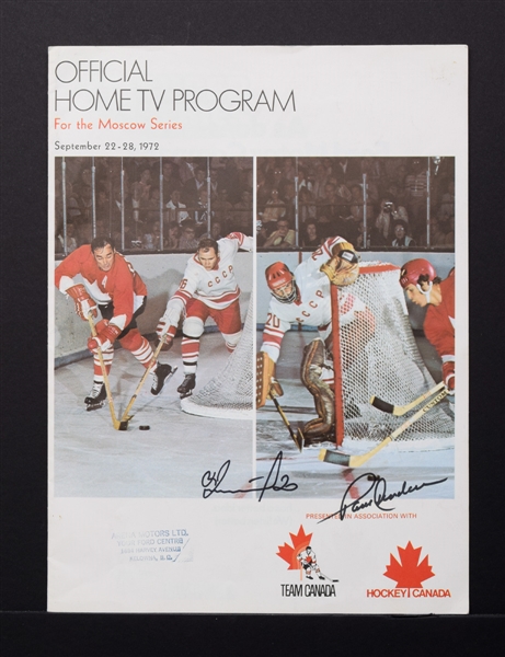 1972 Canada-Russia Series Home TV Program Signed by Henderson and Tretiak