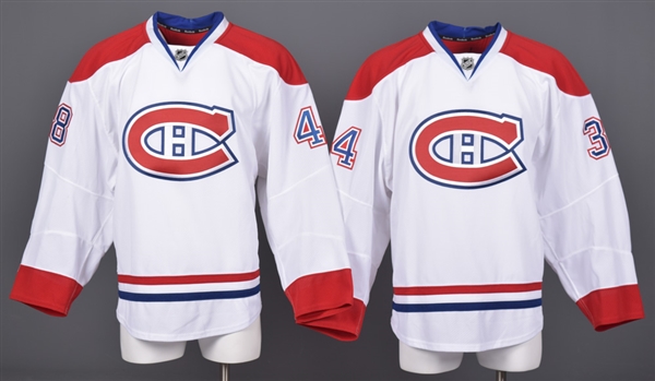 Phil Desimone’s and Alain Berger’s 2011-12 Montreal Canadiens Game-Issued Away Jerseys with Team LOAs