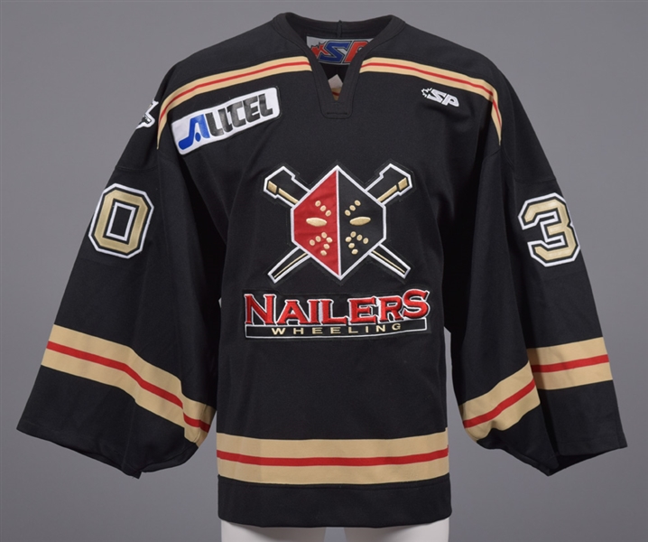 Tyler MacKays 2003-04 ECHL Wheeling Nailers Game-Worn Jersey with LOA