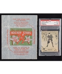 1936-37 O-Pee-Chee Hockey Series "D" Wrapper and #109 Alex Shibicky PSA-Graded RC Card