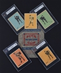 1933-34 Hamilton Gum Hockey Card Wrapper Plus Cards #1 Wasnie, #14 Larochelle, #21 Horner, #23 Lepine and #36 Levinsky