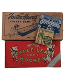 Toronto Maple Leafs Memorabilia Collection with 1933-34 Canadian Chewing Gum Maple Leaf Home Hockey Board Game, 1931-32 Puzzle, Foster Hewitt Table Top Hockey Game and More!