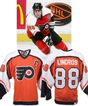 Eric Lindros 1997-98 Philadelphia Flyers Game-Worn Captains Jersey with His Signed LOA - Customized Sleeves!