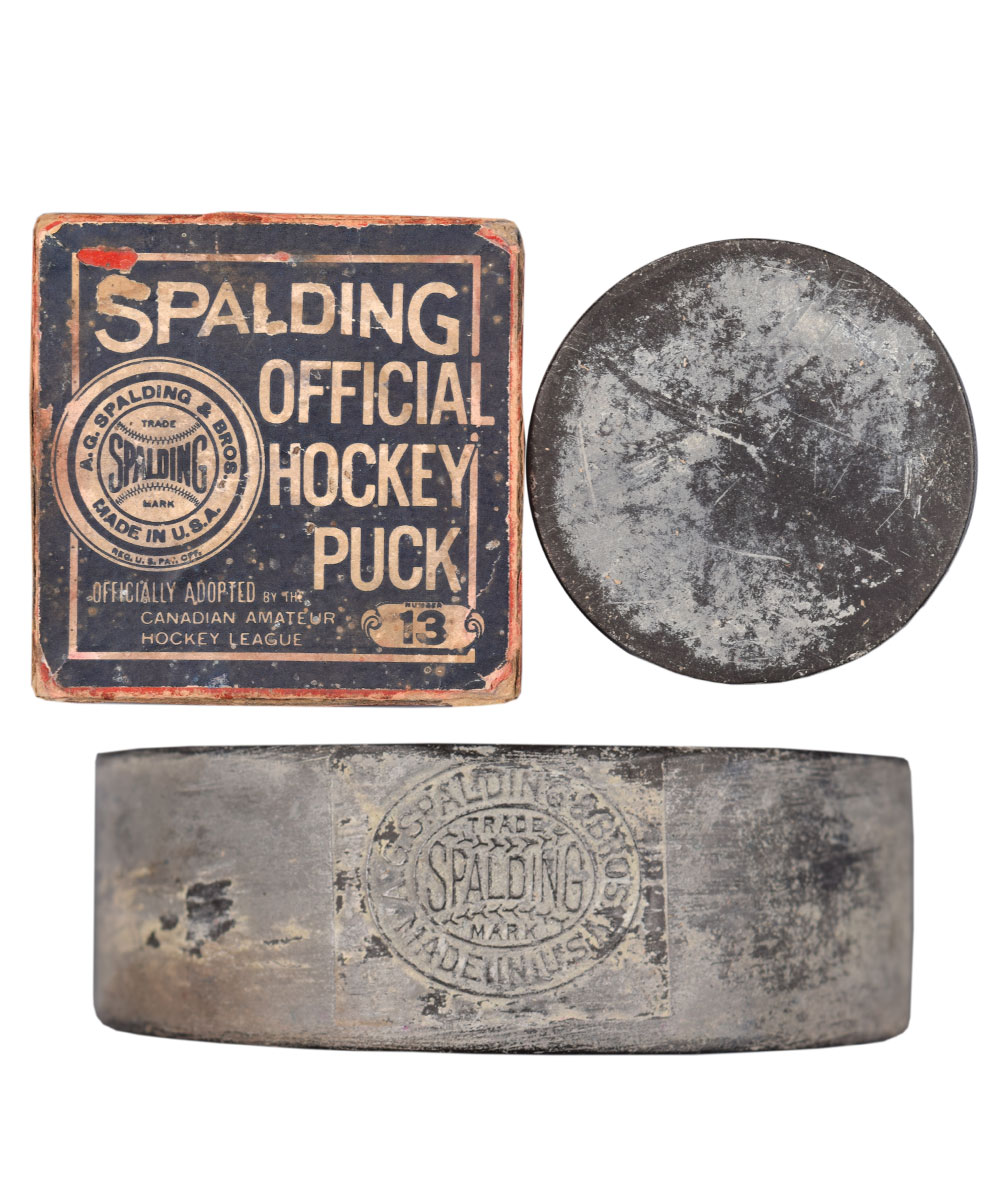 Lot Detail Circa 1910 Spalding Hockey Puck with Original Box