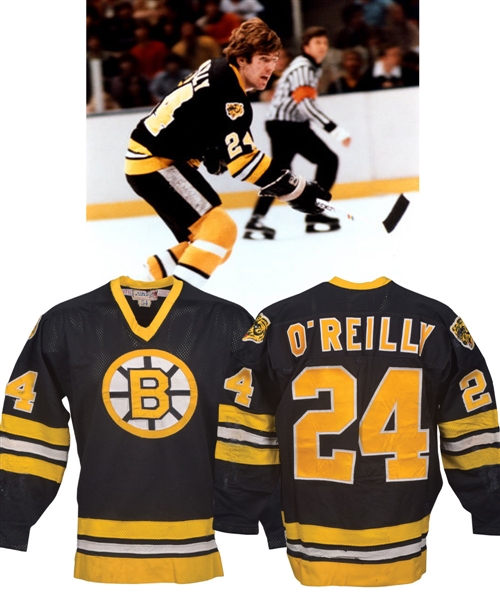 Terry OReillys 1977-78 and 1978-79 Boston Bruins Game-Worn Jersey - 50+ Team Repairs! - Photo-Matched!