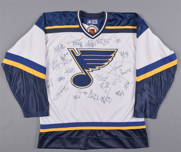 St. Louis Blues Late-1990s Team-Signed Jerseys (4) Plus Blues Practice Jersey