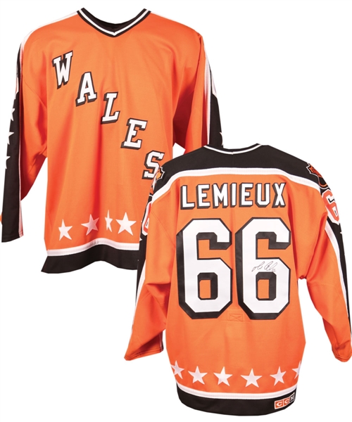 Mario Lemieux Signed 1985 NHL All-Star Game Wales Conference Vintage Pro Jersey