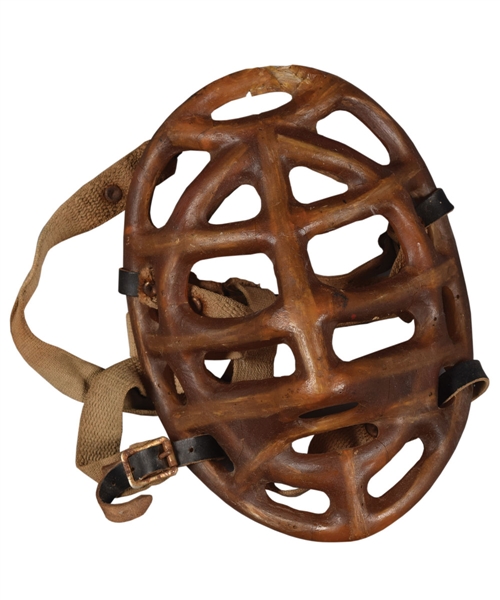 Fibrosport 1960s Fiberglass Hockey Pretzel Goalie Mask - Jacques Plantes Company!