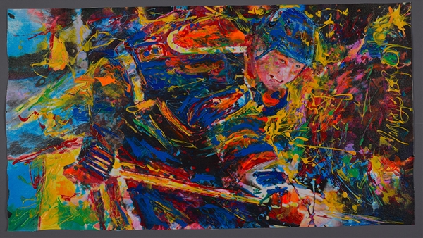 Wayne Gretzky Edmonton Oilers Original Painting on Canvas by Renowned Artist Murray Henderson (13” x 23 ½”)