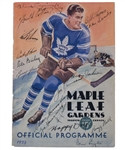 Toronto Maple Leafs 1933-34 Team-Signed Program Cover by 16 with 9 Deceased HOFers Including Conacher, Hainsworth and Jackson