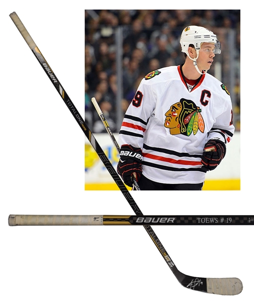 Jonathan Toews 2013-14 Chicago Black Hawks Signed Bauer Total One Game-Used Stick with LOA