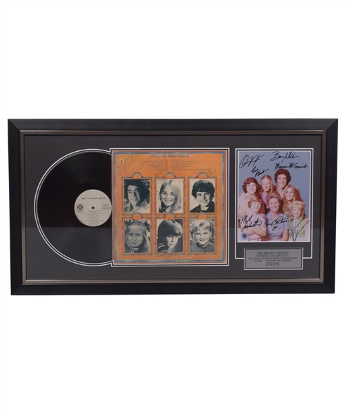 The Brady Bunch "1972 Meet the Brady Bunch Album" Multi-Signed Framed Display (19” x 35”) with JSA LOA