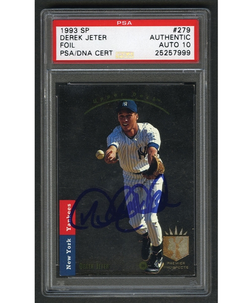 1993 Upper Deck SP Baseball #279 Derek Jeter RC - Signed! - PSA/DNA Certified "Auto 10"