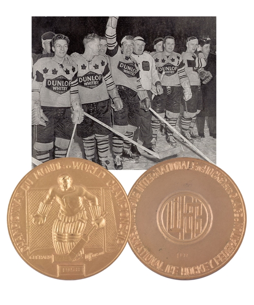 George Gosselins 1958 IIHF World Championships Gold Medal Awarded to Canada (Whitby Dunlops)
