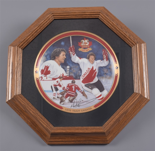 "Celebrating 25 Years of Team Canada" Framed Hockey Plate Collection of 4