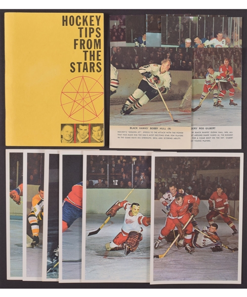 1963-64 Toronto Star "Stars In Action" Complete Set of 42 Photos with Booklet Plus 1964-65 Toronto Star NHL Stars Photos Near Complete Set (47/48)