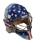 "The West Wing" Stars and Stripes Custom-Painted Goalie Cast Signed by Cast Including Rob Lowe (Seaborn) and Martin Sheen (Bartlet) with COA