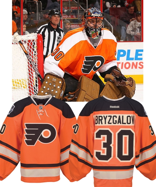 Ilya Bryzgalovs 2012 NHL Winter Classic Philadelphia Flyers Game-Worn Jersey (2nd Period) with LOA
